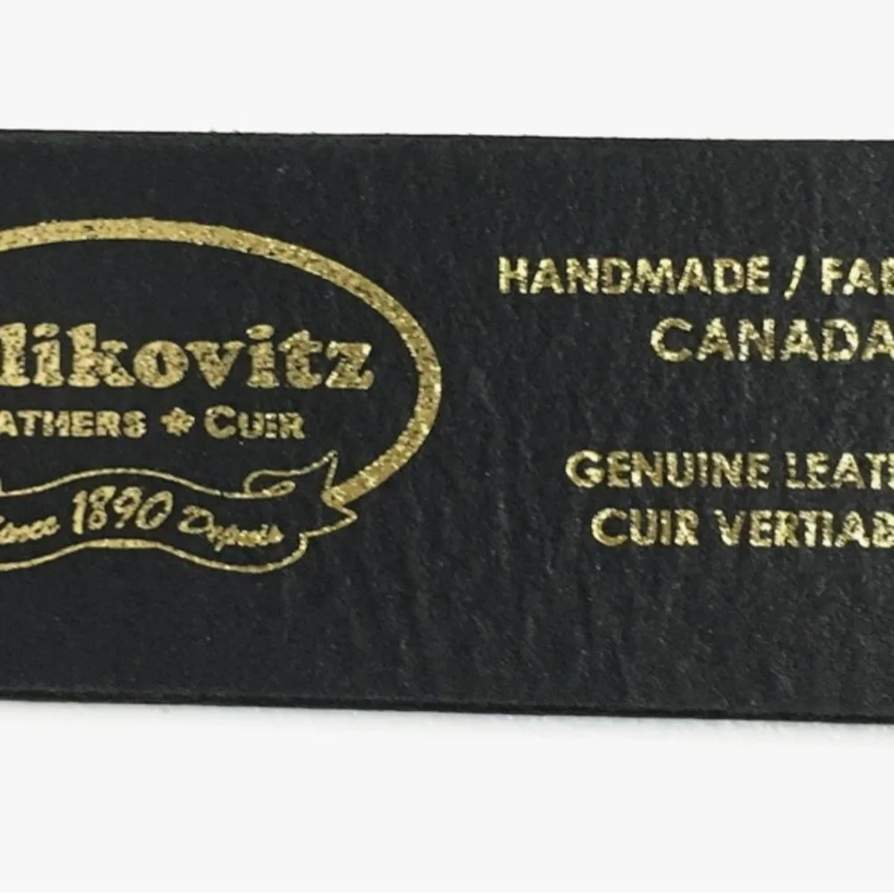 Zelikovitz Black leather belt.  NEW Size 36 for a 34 waist.